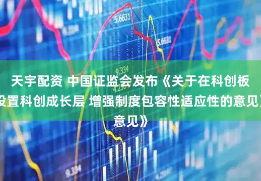 天宇配资 中国证监会发布《关于在科创板设置科创成长层 增强制度包容性适应性的意见》